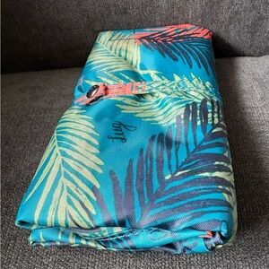 Lug Eco Shopper Packable Tote Bag – Tropical Ocean Blue Palm Fronds Orange Navy